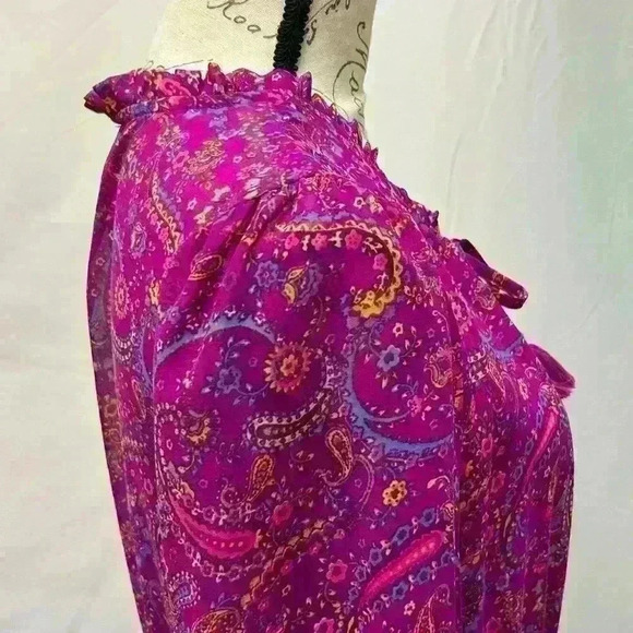 Beach Lunch Lounge Collection Med Long Sleeves Sheer Coverup Maxi Dress - Picture 12 of 16